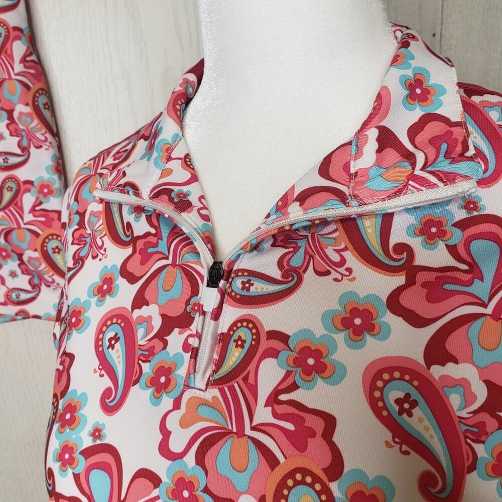 Maggie Lane golf skirt skort set and shirt paisley pink size medium and small - Picture 2 of 12
